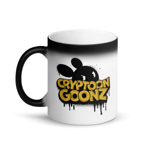 Cyrptoon Goonz Dark Mouse - Matte Black Magic Mug - Image 2