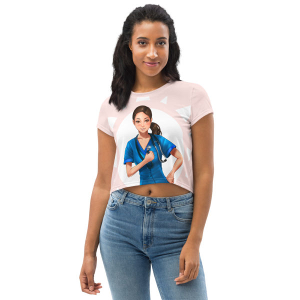 NCI Anime Nurse All-Over Print Crop Tee