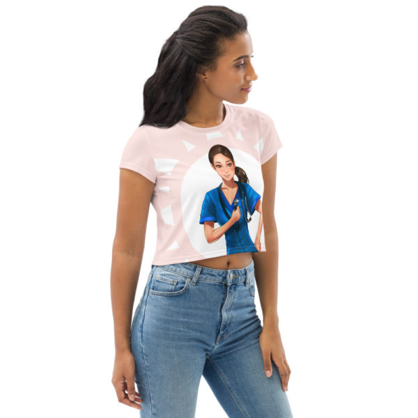 NCI Anime Nurse All-Over Print Crop Tee - Image 4