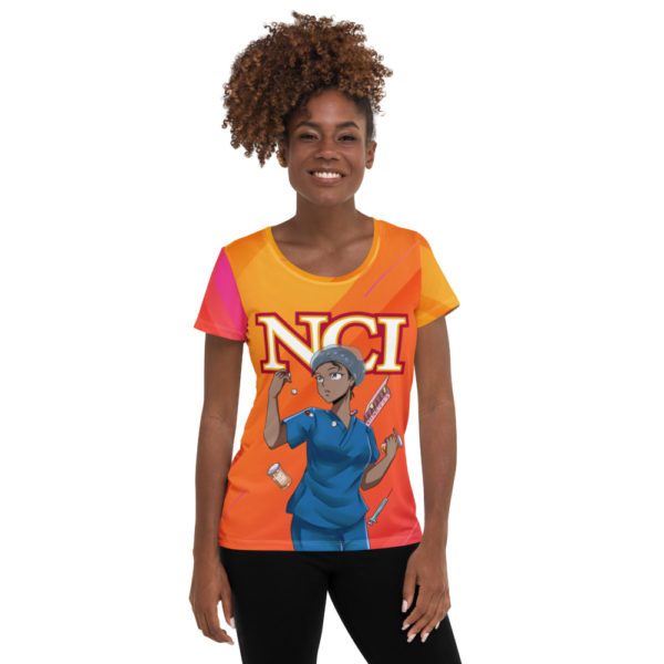 NCI Anime Pharmacy Assistant All-Over Print Women's Athletic T-shirt - Image 2
