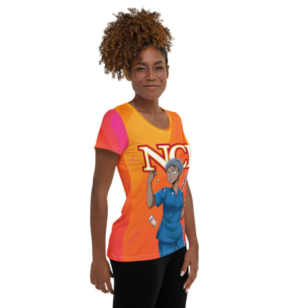 NCI Anime Pharmacy Assistant All-Over Print Women's Athletic T-shirt - Image 4
