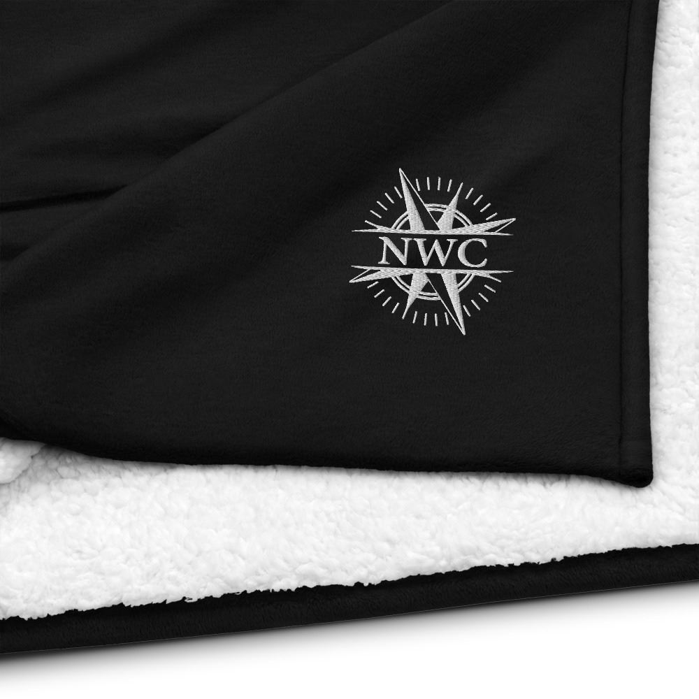 NWC Embroidered Premium sherpa blanket
