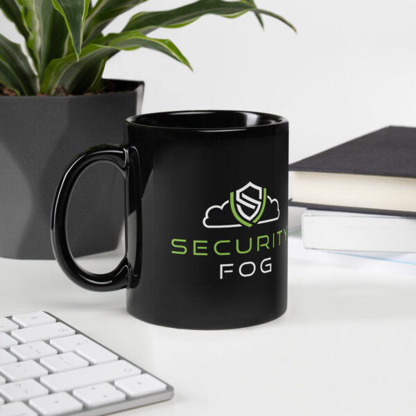 SECURITY FOG Black Glossy Mug - Image 2